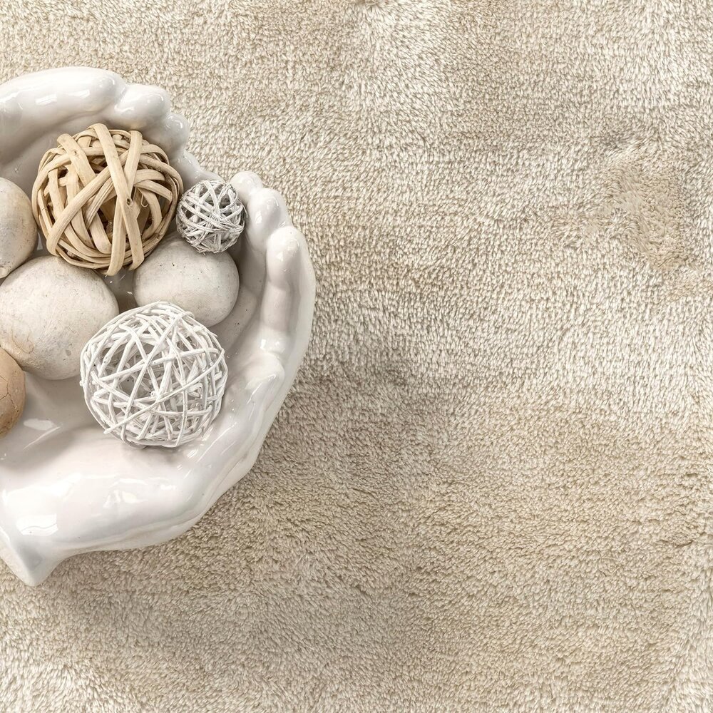 Waschbarer Teppich - Solid Creme