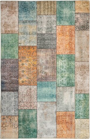 Patchwork Teppich - Burano Vintage Multi/Grün/Orange Patchwork Teppich - Burano Vintage Multi/Grün/Orange