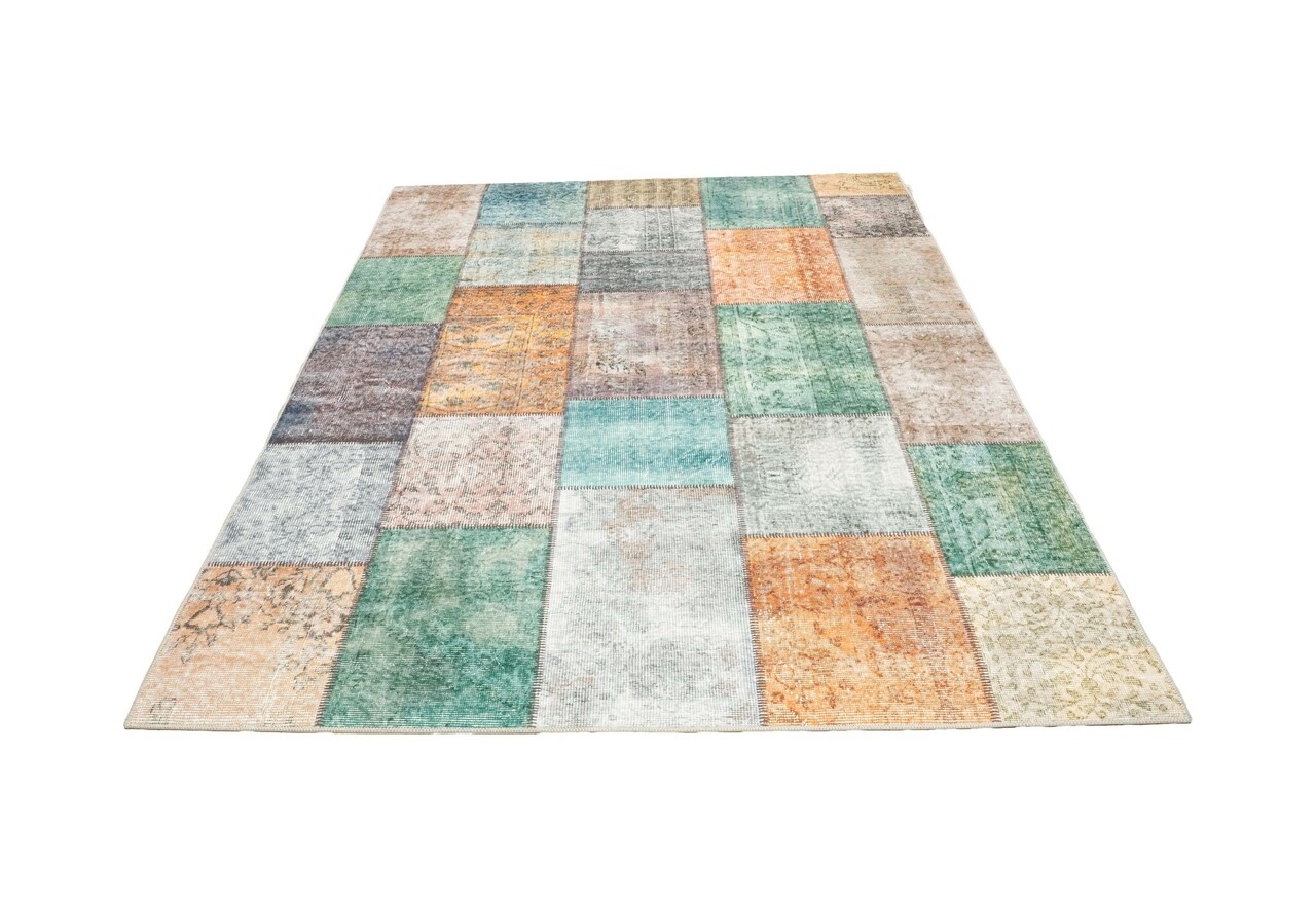 Patchwork Teppich - Burano Vintage Multi/Grün/Orange Patchwork Teppich - Burano Vintage Multi/Grün/Orange