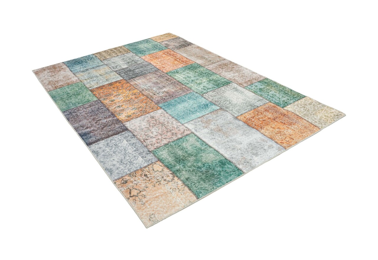 Patchwork Teppich - Burano Vintage Multi/Grün/Orange Patchwork Teppich - Burano Vintage Multi/Grün/Orange