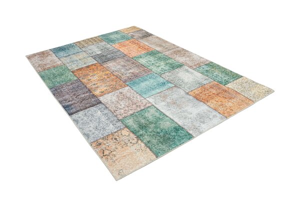 Patchwork Teppich - Burano Vintage Multi/Grün/Orange Patchwork Teppich - Burano Vintage Multi/Grün/Orange