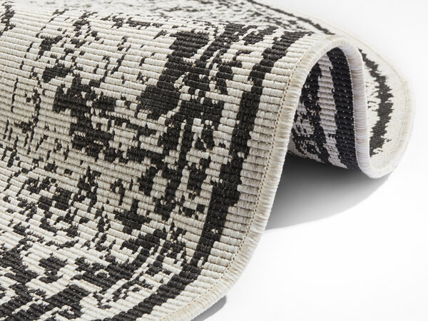 Runde In & Outdoor Reversibel - Borbon Schwarz/crème Runde In & Outdoor Reversibel - Borbon Schwarz/crème