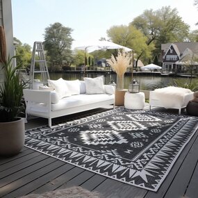 Elle Decoration - Teppich In & Outdoor -  Gemini Schwarz / Weiß Elle Decoration - Teppich In & Outdoor -  Gemini Schwarz / Weiß