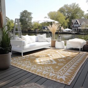 Elle Decoration - Teppich In & Outdoor - Gemini Ockergelb / creme Elle Decoration - Teppich In & Outdoor - Gemini Ockergelb / creme