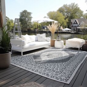 Elle Decoration - Teppich In & Outdoor - Reversibel - Meekly - Silber Elle Decoration - Teppich In & Outdoor - Reversibel - Meekly - Silber