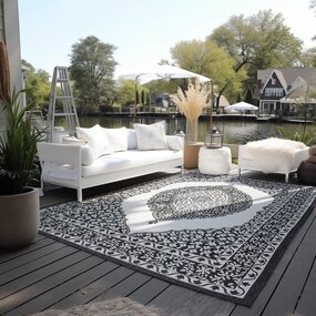 Elle Decoration - Teppich In & Outdoor - Reversibel - Meekly - Schwarz Elle Decoration - Teppich In & Outdoor - Reversibel - Meekly - Schwarz
