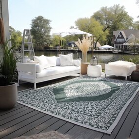 Elle Decoration - Teppich In & Outdoor - Reversibel - Meekly - Grün Elle Decoration - Teppich In & Outdoor - Reversibel - Meekly - Grün