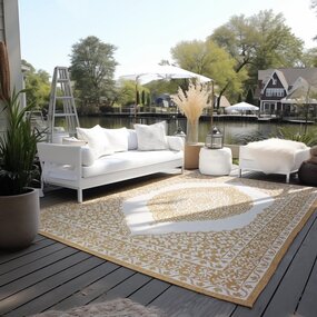 Elle Decoration - Teppich In & Outdoor - Wendeteppich - Meekly - Ockergelb Elle Decoration - Teppich In & Outdoor - Wendeteppich - Meekly - Ockergelb