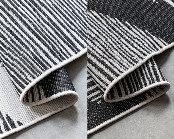 Elle Decoration - Teppich In & Outdoor - Reversibel - Rhombus - Schwarz Elle Decoration - Teppich In & Outdoor - Reversibel - Rhombus - Schwarz