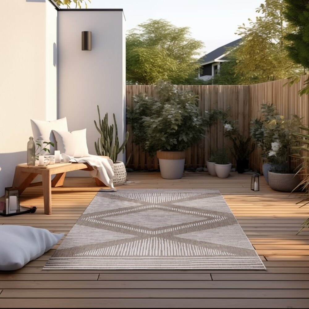 Elle Decoration - Teppich In & Outdoor - Reversibel - Rhombus - Beige Elle Decoration - Teppich In & Outdoor - Reversibel - Rhombus - Beige