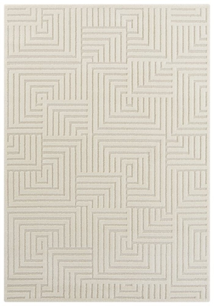 Elle Decoration - Modern Designteppich - Weicher Kurzflor - 3D-Effekt - Creme Elle Decoration - Modern Designteppich - Weicher Kurzflor - 3D-Effekt - Creme