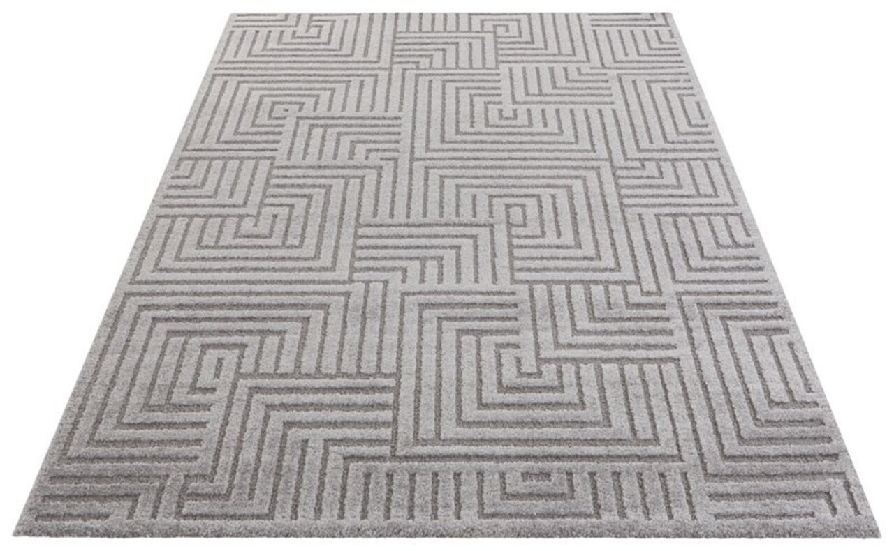 Elle Decoration - Modern Designteppich - Weicher Niederflor - 3D-Effekt - Grau Elle Decoration - Modern Designteppich - Weicher Niederflor - 3D-Effekt - Grau