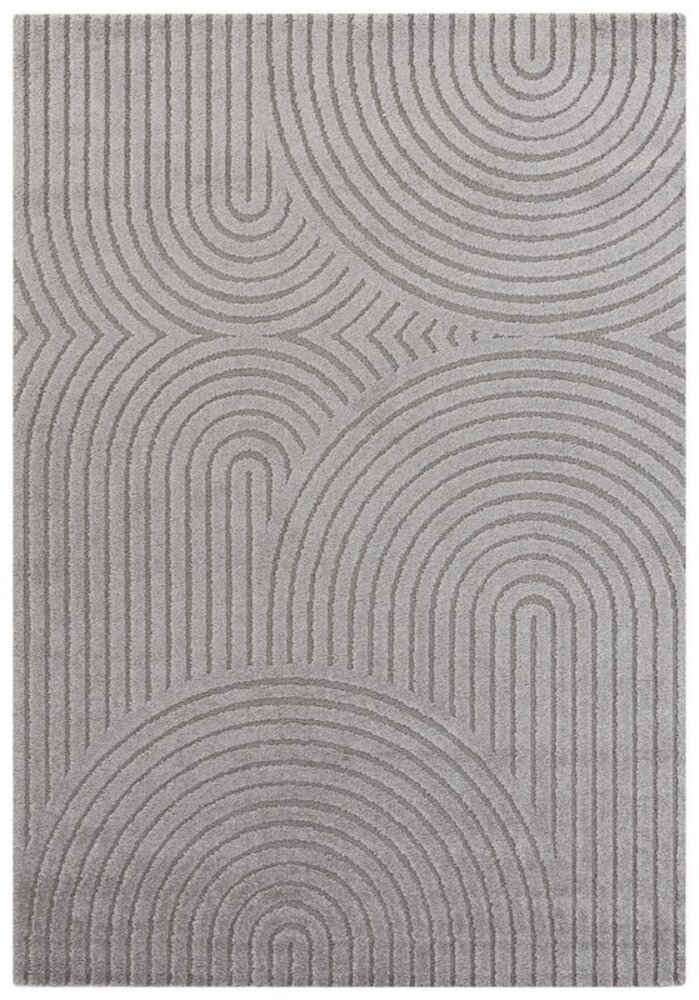 Elle Decoration - Modern Designteppich - Weicher Kurzflor - 3D-Effekt - Grau Elle Decoration - Modern Designteppich - Weicher Kurzflor - 3D-Effekt - Grau