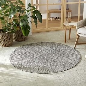 Rund Teppich In & Outdoor - Trenzado Grau Melange Rund Teppich In & Outdoor - Trenzado Grau Melange