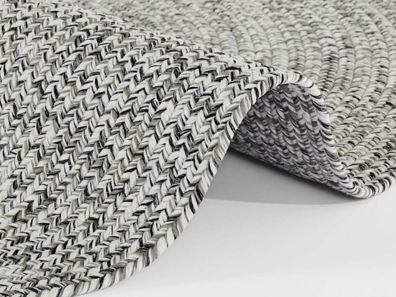 Rund Teppich In & Outdoor - Trenzado Grau Melange Rund Teppich In & Outdoor - Trenzado Grau Melange