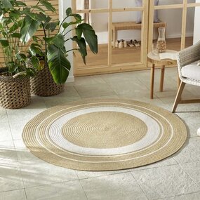 Rund Teppich In & Outdoor - Trenzado Beige/crème Rund Teppich In & Outdoor - Trenzado Beige/crème