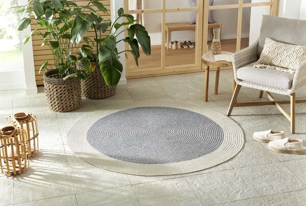 Rund Teppich In & Outdoor - Trenzado Grau/creme Rund Teppich In & Outdoor - Trenzado Grau/creme