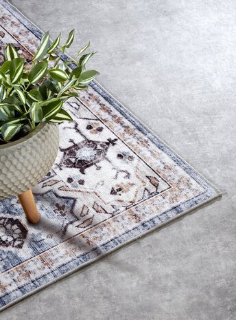 Vintage Teppich - Asya Blau/Kupfer