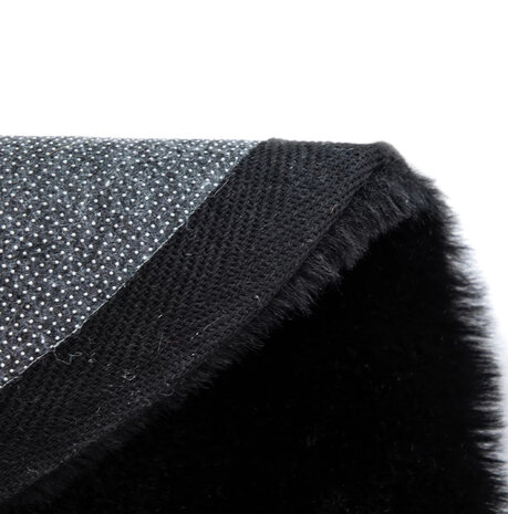 Flauschiger Teppich - Unifarbener Hochflor Superweich - Schwarz Flauschiger Teppich - Unifarbener Hochflor Superweich - Schwarz