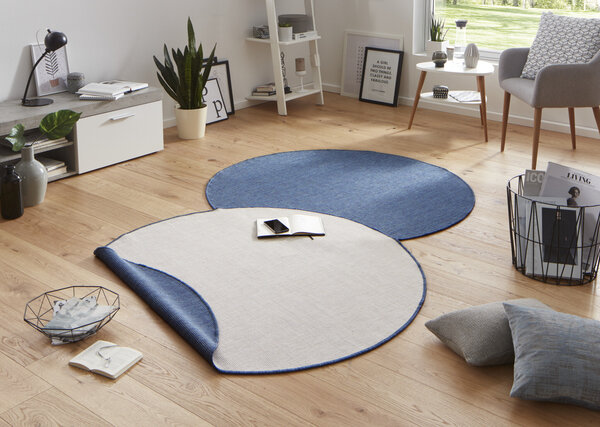 Rund Wendeteppich In & Outdoor - Miami Blau Rund Wendeteppich In & Outdoor - Miami Blau
