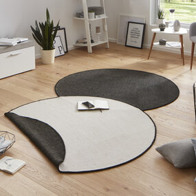 Rund Wendeteppich In & Outdoor - Miami Schwarz Rund Wendeteppich In & Outdoor - Miami Schwarz