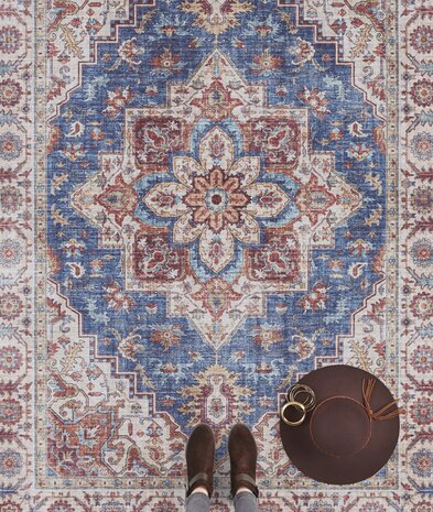 Vintage -Teppich - Oriental Anthea Blau/rot