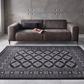 Klassischer Teppich - Kurzflor - Buchara - Schwarz Klassischer Teppich - Kurzflor - Buchara - Schwarz