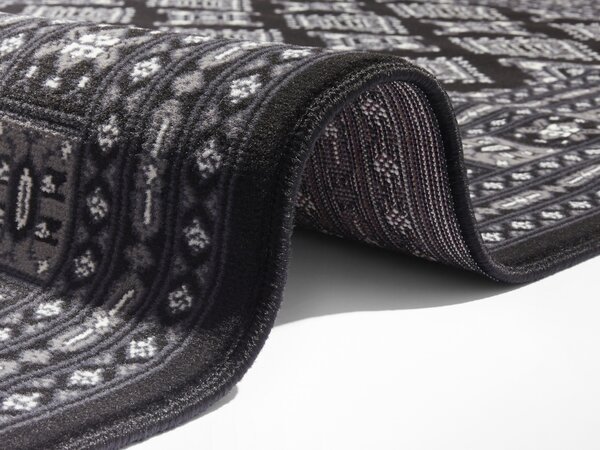 Klassischer Teppich - Kurzflor - Buchara - Schwarz