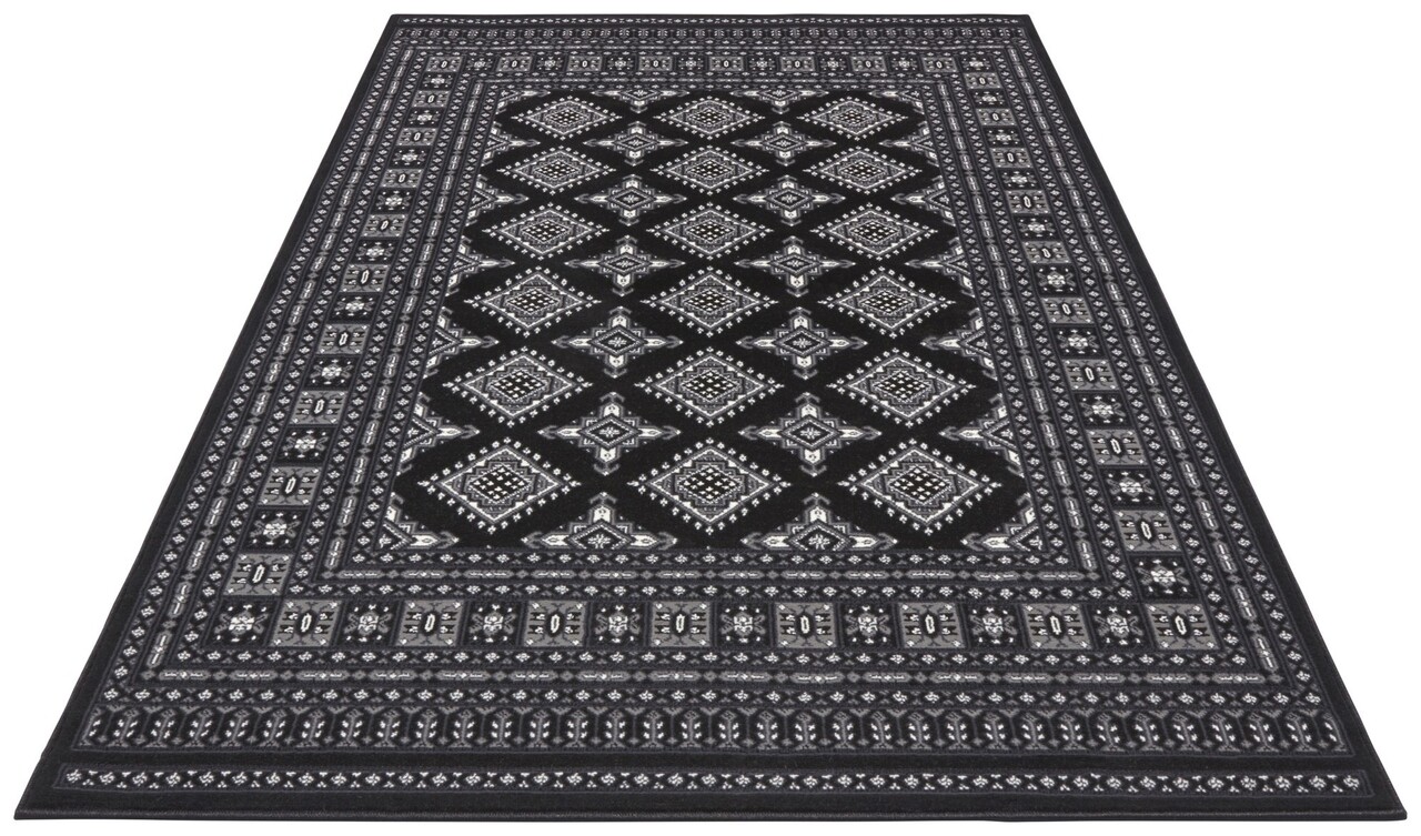 Klassischer Teppich - Kurzflor - Buchara - Schwarz