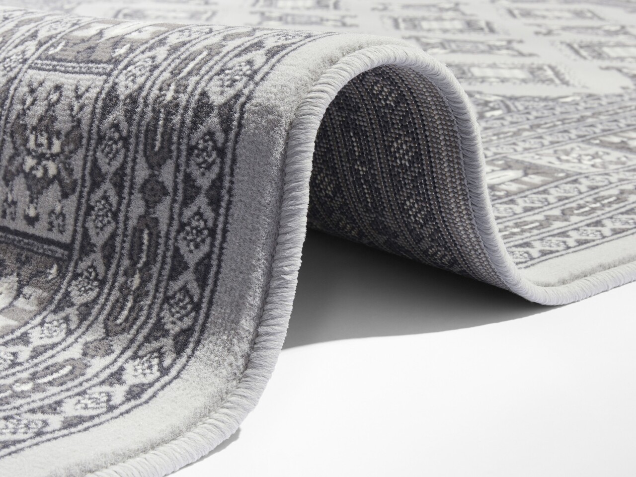 Klassischer Teppich - Kurzflor - Buchara - Grau