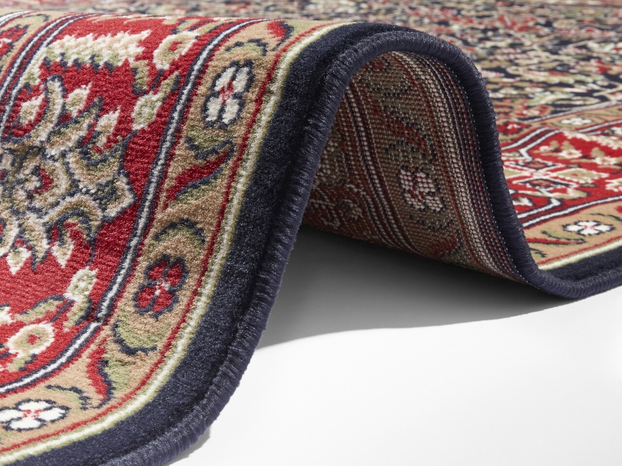 Klassischer Teppich - Kurzflor - Isfahan - Marineblau Klassischer Teppich - Kurzflor - Isfahan - Marineblau