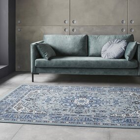 Klassischer Teppich - Kurzflor - Isfahan - Blau Klassischer Teppich - Kurzflor - Isfahan - Blau
