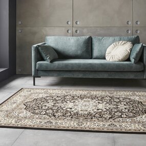 Klassischer Teppich - Kurzflor - Isfahan - Creme / Braun Klassischer Teppich - Kurzflor - Isfahan - Creme / Braun