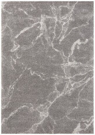 Hochflorteppich - Marmor Design - Grau / Creme Hochflorteppich - Marmor Design - Grau / Creme