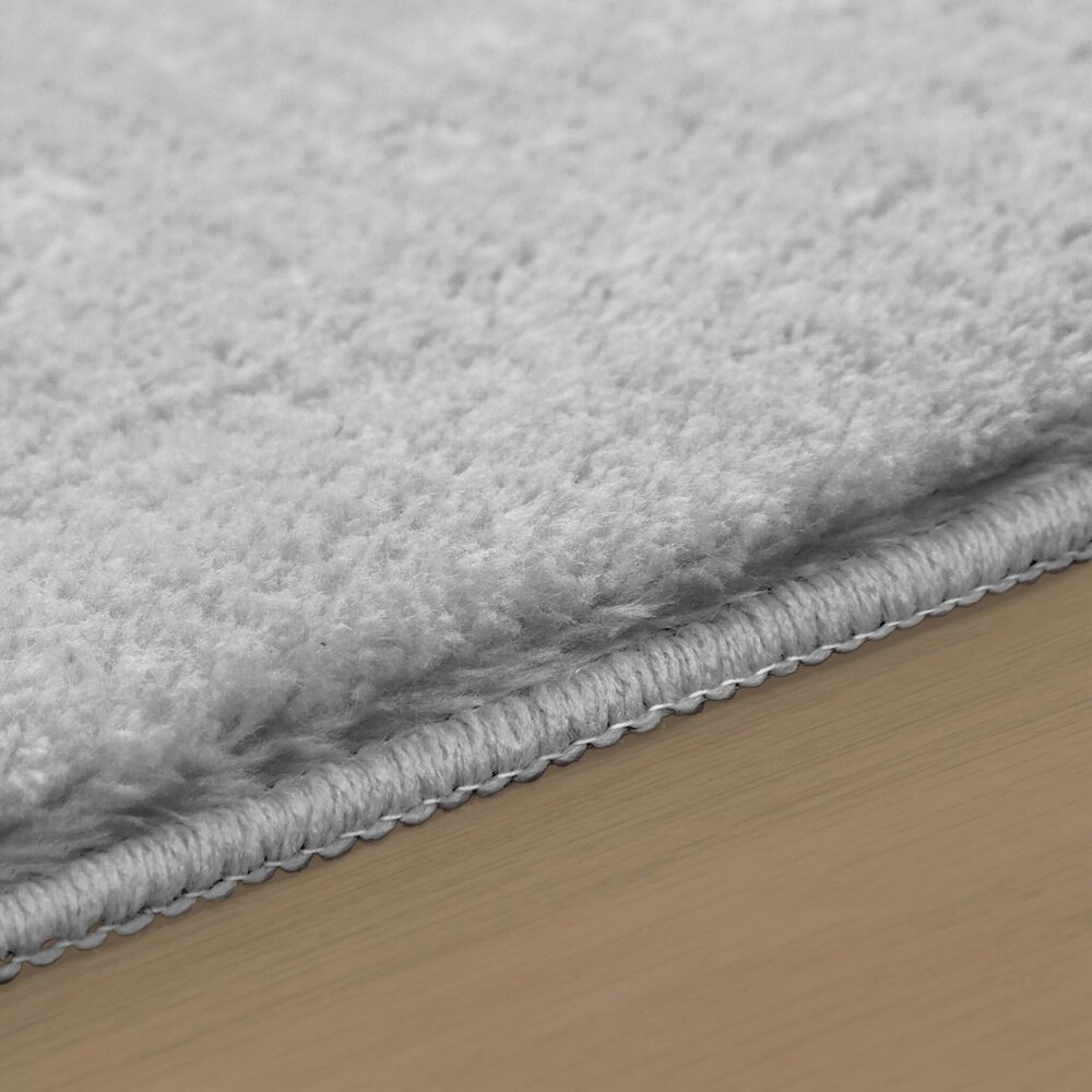 Rund waschbarer Teppich - Malaga Silber Rund waschbarer Teppich - Malaga Silber