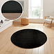 Rund abwaschbarer Teppich - Malaga Schwarz Rund abwaschbarer Teppich - Malaga Schwarz