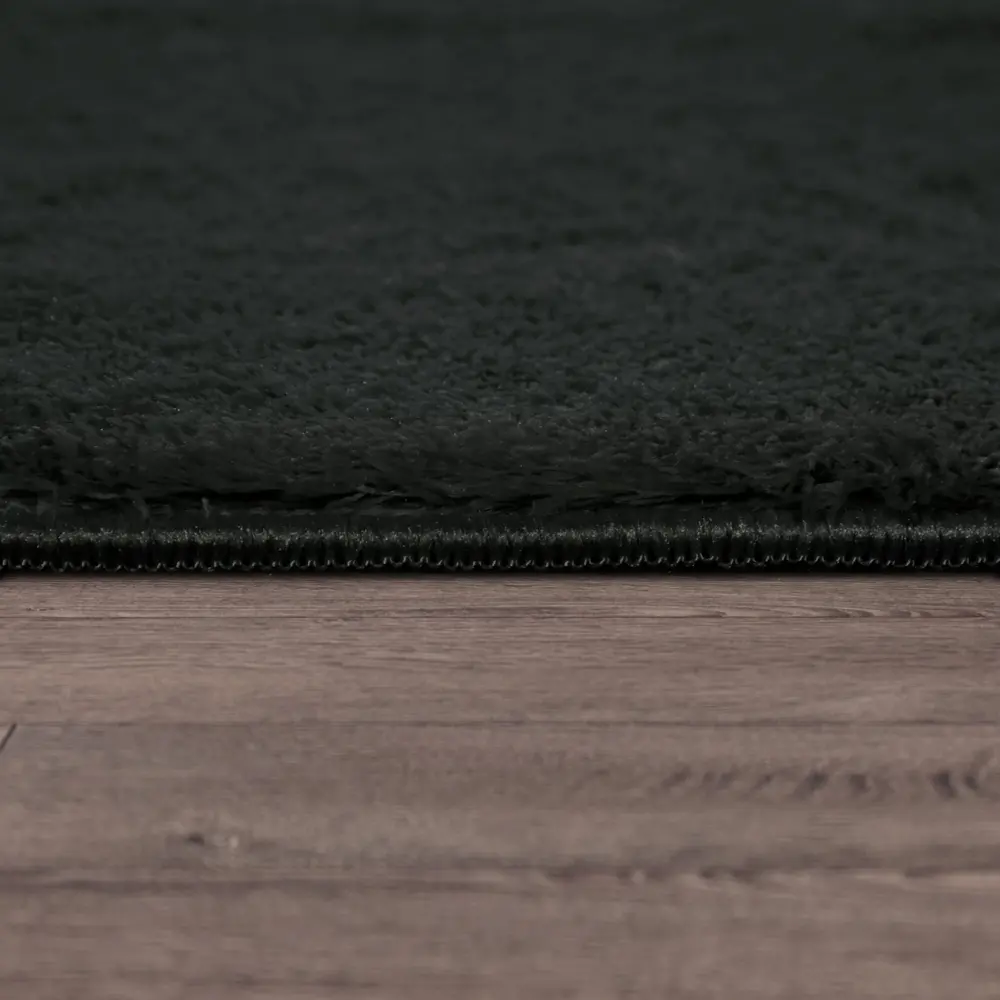 Rund abwaschbarer Teppich - Malaga Schwarz