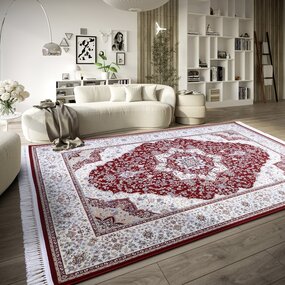Villeroy & Boch Klassischer Kurzflor - Etienne - Rot / Creme Villeroy & Boch Klassischer Kurzflor - Etienne - Rot / Creme
