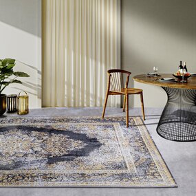 Villeroy & Boch Teppich für In & Outdoor - Classic Martha - Anthrazit / Gold Villeroy & Boch Teppich für In & Outdoor - Classic Martha - Anthrazit / Gold