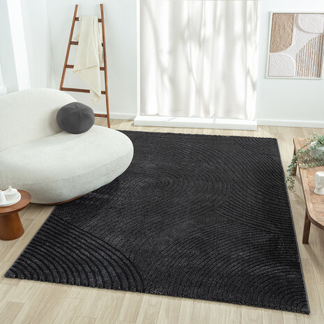 Modern Teppich - Cosenza Schwarz Modern Teppich - Cosenza Schwarz