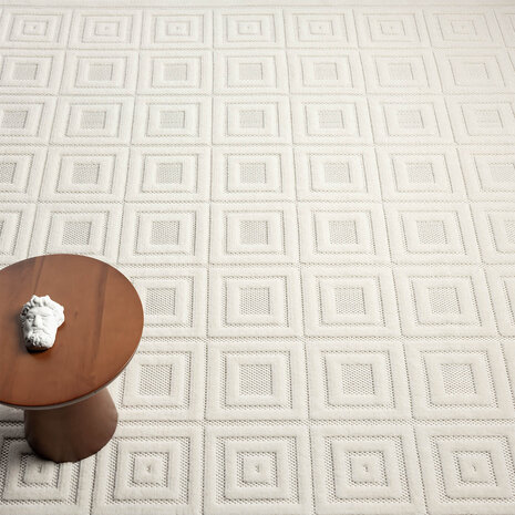 Modern Teppich - Medea Cubes Weiß Modern Teppich - Medea Cubes Weiß