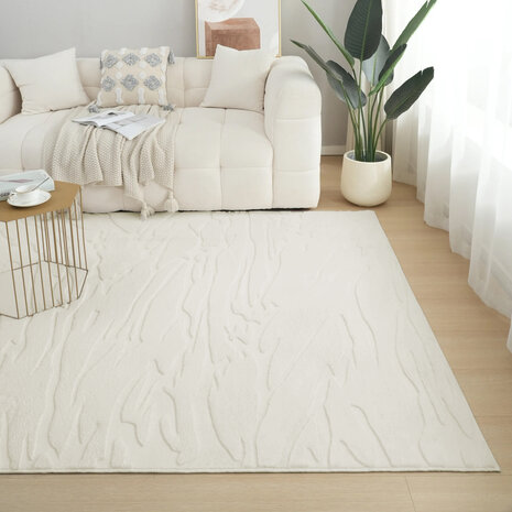 Modern Teppich - Mystic Grooves Creme Modern Teppich - Mystic Grooves Creme