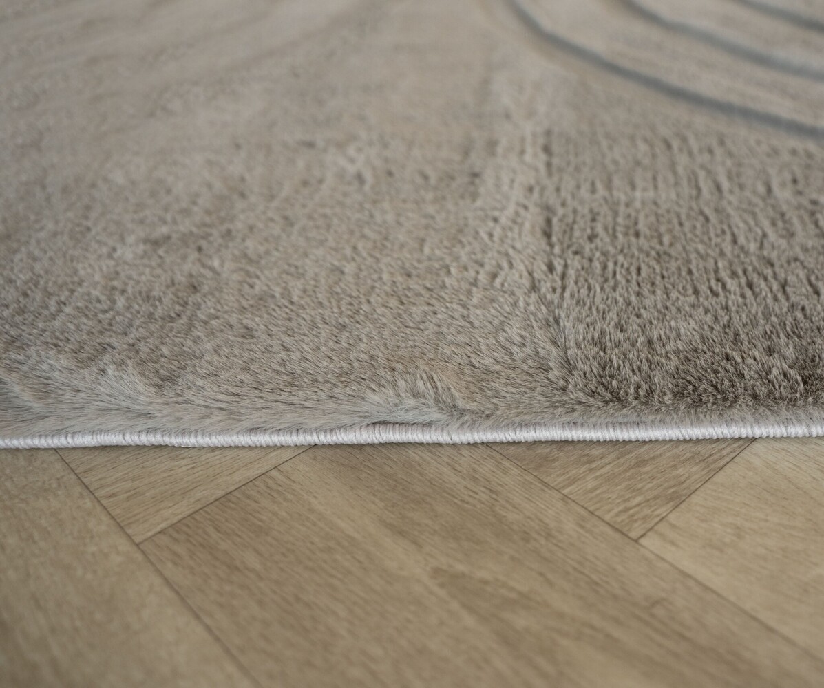 Japandi Hochflorteppich - Bohemian Arches Taupe Japandi Hochflorteppich - Bohemian Arches Taupe