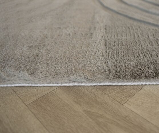 Japandi Hochflorteppich - Bohemian Arches Taupe Japandi Hochflorteppich - Bohemian Arches Taupe