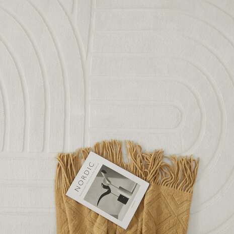 Japandi-Teppich - Mystic Grooves Creme Japandi-Teppich - Mystic Grooves Creme