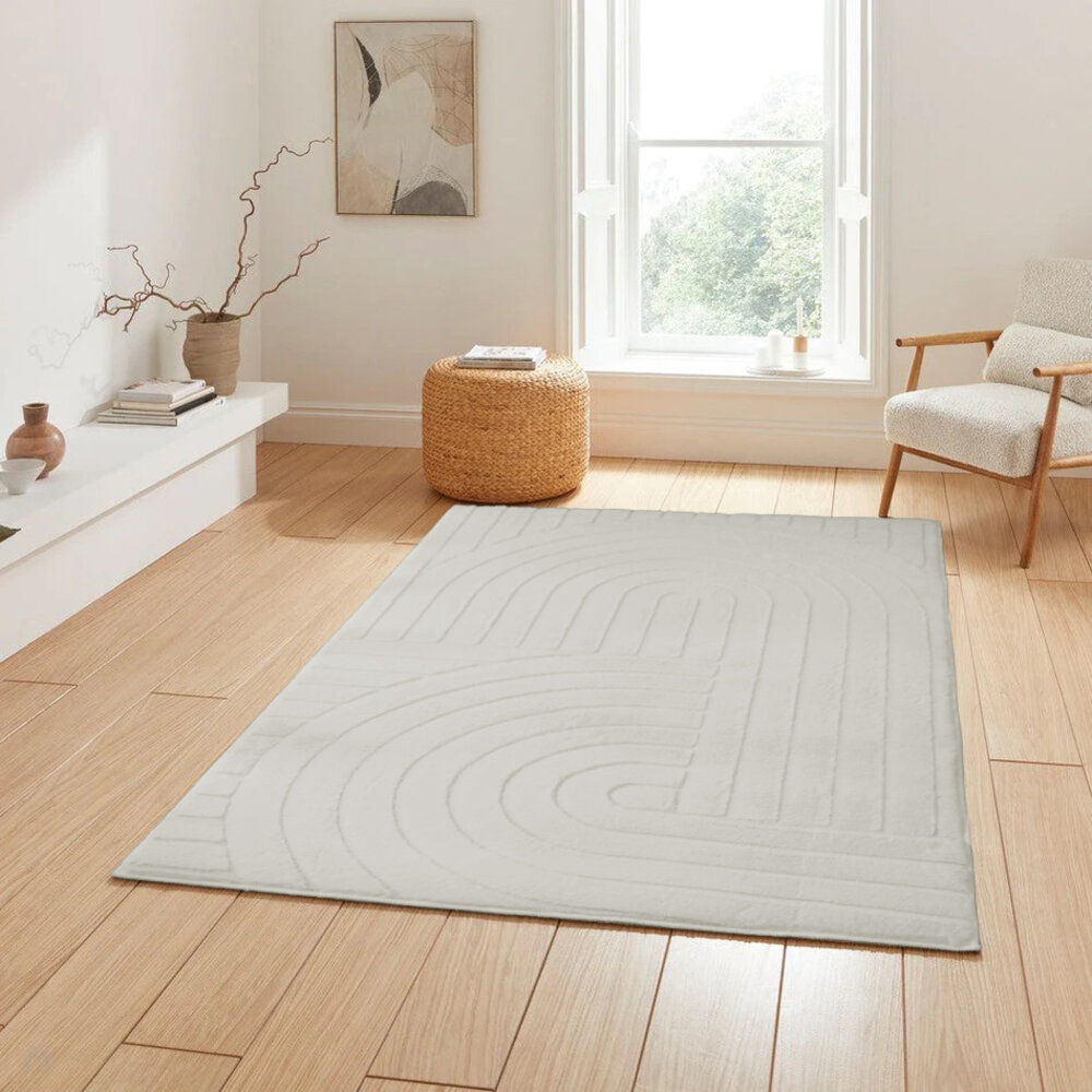 Japandi-Teppich - Mystic Grooves Creme Japandi-Teppich - Mystic Grooves Creme