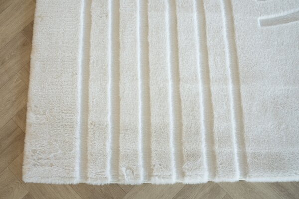 Japandi Hochflorteppich - Bohemian Arches Creme Japandi Hochflorteppich - Bohemian Arches Creme