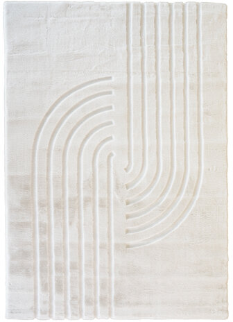 Japandi Hochflorteppich - Bohemian Arches Creme Japandi Hochflorteppich - Bohemian Arches Creme