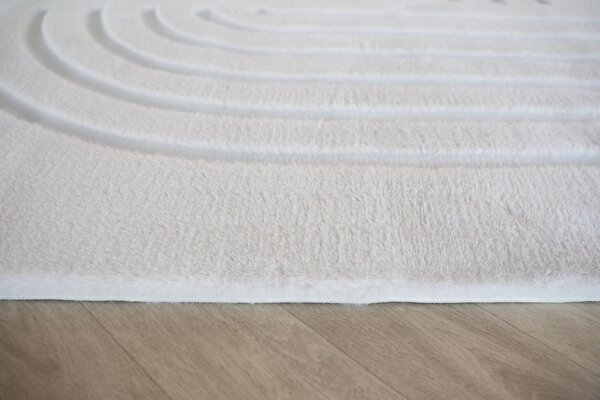 Japandi Hochflorteppich - Bohemian Arches Creme Japandi Hochflorteppich - Bohemian Arches Creme