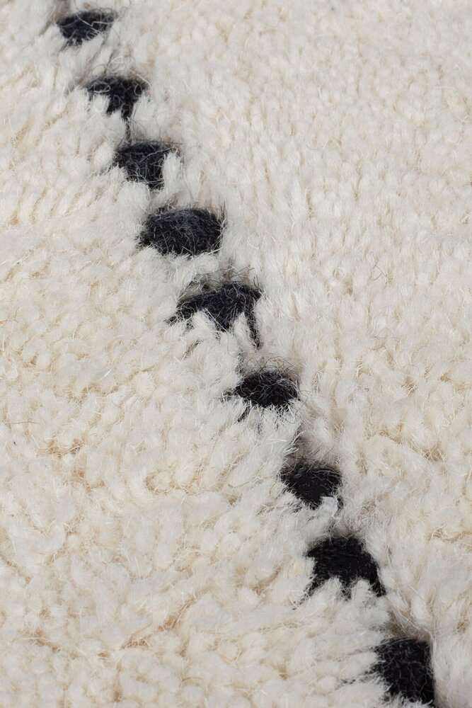 Kurzflor Dottie - Linear - Wolle - Schwarz/Weiß Kurzflor Dottie - Linear - Wolle - Schwarz/Weiß